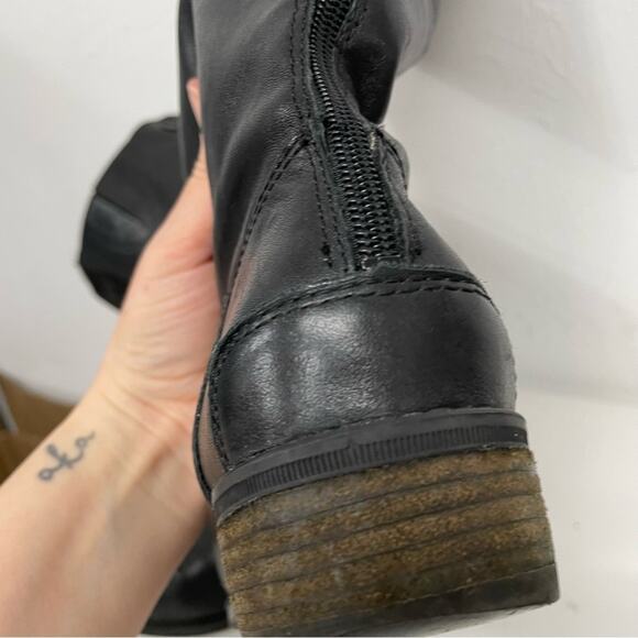 Sam Edelman Black Leather Penny Riding Boots Womens 7 Tall Classic Comfortable - Picture 9 of 13